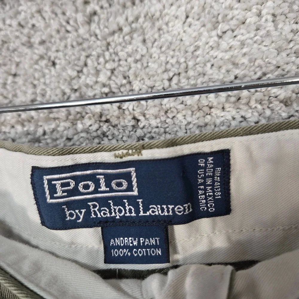 Vintage Polo Ralph Lauren Mens Pleated Green Andrew pants 34x28 (fit 33x27)